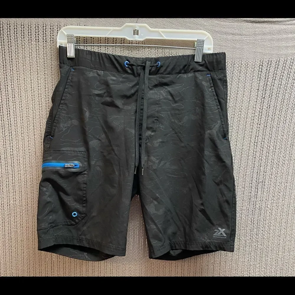 ZX zero exposure boys bathing suit gray and blue